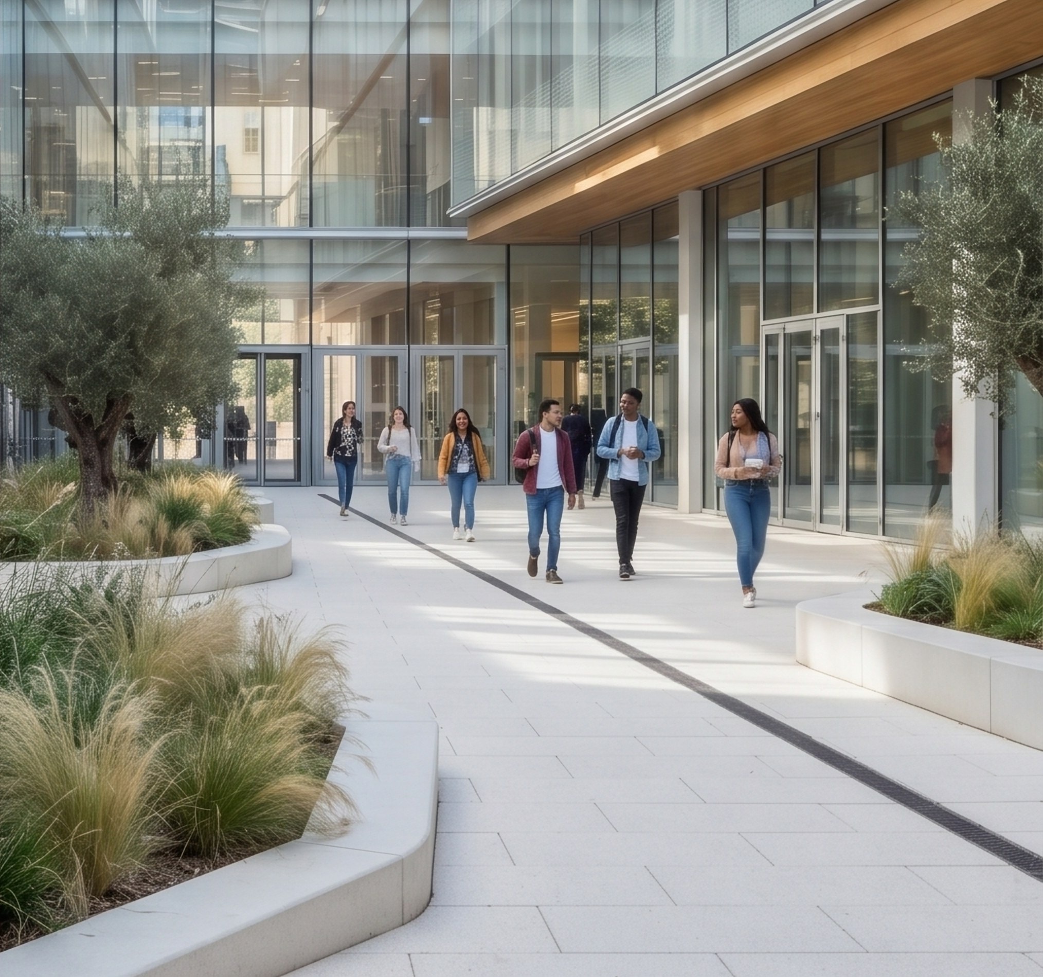 Étudiants sur un campus en France